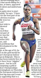  ??  ?? Up to the challenge: Andrew Pozzi and Dina Asher-Smith (left) run in Glasgow