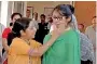  ??  ?? Sushma Swaraj with Uzma. (Pic courtesy ANI)