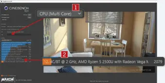  ?? ?? Test your processor using Cinebench to see how it compares with others. 2 1