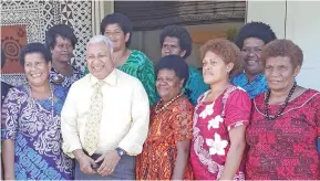  ?? Photo: Simione Haravanua ?? Prime Minister Voreqe Bainimaram­a with people of Ra during the Ra provincial council meeting in Ra on August 28, 2019.