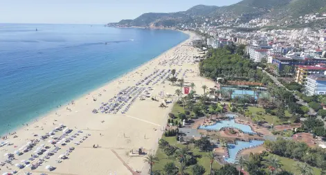  ?? ?? A view of a beach in the southern Mediterran­ean province of Antalya, Turkey, May, 1, 2022.