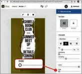  ??  ?? You can push back or bring forward individual elements on your poster using the Order slider
