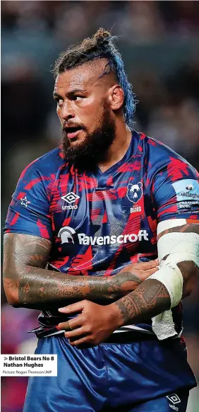  ?? Picture: Rogan Thomson/JMP ?? > Bristol Bears No 8 Nathan Hughes