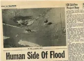  ?? ?? This page of the paper shows people navigating the flood on horseback. The story quotes local residents trying to find some way to their homes