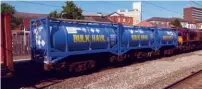  ?? ?? FQA Flat No 610400 was seen at Walsall station on September 7, loaded with Bulk Haul tank containers.