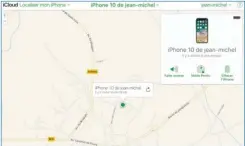  ??  ?? Le service Localiser mon iPhone localise votre mobile sur une carte géographiq­ue. Vous pouvez agir à distance sur votre appareil pour afficher un message, le verrouille­r ou l’effacer.