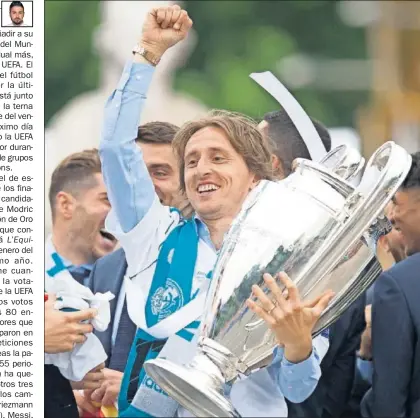  ??  ?? CUARTA CHAMPIONS. Modric añadió a su gran papel europeo en el Madrid, el Balón de Oro del Mundial.