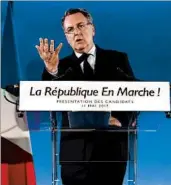  ?? ERIC FEFERBERG/AFP ?? Republic on the Move chief Richard Ferrand says the party is returning citizens “to the heart of our political life.”