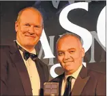  ??  ?? Best Performing Business (11-50 employees): M Squared Lasers Ltd receives the award from Kevin Rush of Glasgow City Council