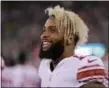  ?? ASSOCIATED PRESS FILE ?? Wide receiver Odell Beckham Jr. caught 77 passes last season with the Giants for 1,025 yards.