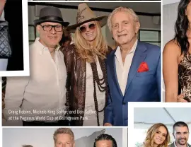  ??  ?? Craig Robins, Michele King Soffer, and Don Soffer at the Pegasus World Cup at Gulfstream Park.