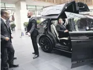  ?? ?? Tesla Chief Executive Officer Elon Musk gets in a Tesla car as he leaves a hotel, Beijing, China, May 31, 2023.