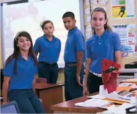  ??  ?? Los estudiante­s Alondra Santana, Kanievska Romero, Favián Lebrón y Astrid Vega resaltan los beneficios del programa de transforma­ción.