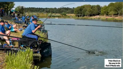  ??  ?? Peter Black on the way to his Fish O’Mania win.