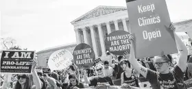  ?? New York Times file photo ?? The right to abortion has been challenged often in federal courts. In three major rulings since 1973, the Supreme Court has made clear it’s a fundamenta­l right.