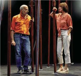  ?? ?? Teatro canzone L’autore e regista Marco Paolini e la cantante Patrizia Laquidara