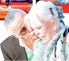  ??  ?? Lee kisses his wife Joan after she walked across his newly unveiled star on the Hollywood Walk of Fame in Hollywood, California, Jan 4, 2011. It was the 2,428th star on the Walk of Fame.