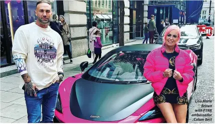  ?? ?? Lisa Marie Brown with P1NK ambassador Calum Best