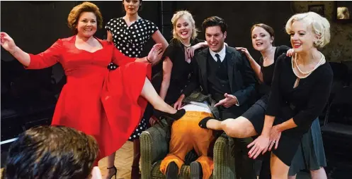  ??  ?? Knees-up: Among an ace cast, Corrie star Wendi Peters (far left) shines as snobbish mum Dorothy in Hatched ’n’ Dispatched