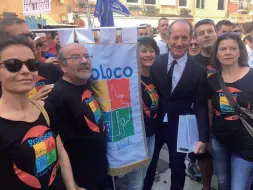  ??  ?? ICon le Pro Loco Luca Zaia con i manifestan­ti ieri a Venezia