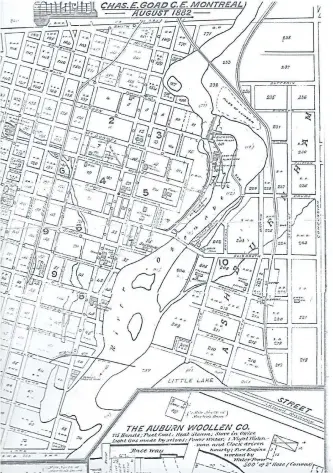  ?? TRENT VALLEY ARCHIVES ?? This is the 1882 Goad fire insurance map, and it clearly indicates DEPOT in the railyard, on the west side, very close to the B.C. CH. (Bible Christian Church, Wesleyan Methodist after 1875).