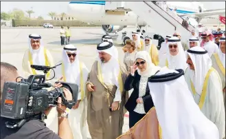  ??  ?? Kuwait Airways commission­s first flight from new T4 to Bahrain Int’l Airport.