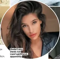  ??  ?? Model Cairo Dwek: not Liam’s girlfriend, apparently