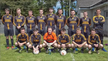  ??  ?? Carnew AFC, who bowed out of the Wicklow Cup at theh ands of Glencorman­c United.