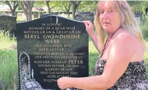  ??  ?? Tracey Williams at her parents’ grave in Cheltenham’s cemetery