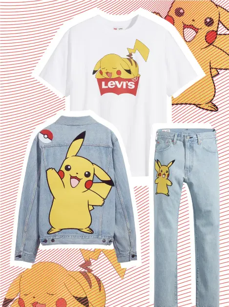  ??  ?? Levi’s x Pokémon
Collection starts at £20, levi.com