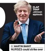  ??  ?? CLAP TRAP
Johnson applauds