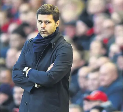  ?? Picture: EPA ?? MASSIVE CHALLENGE. Manager Mauricio Pochettino is desperate to break Tottenham’s duck at Liverpool tomorrow and stay in the English Premier League title race.