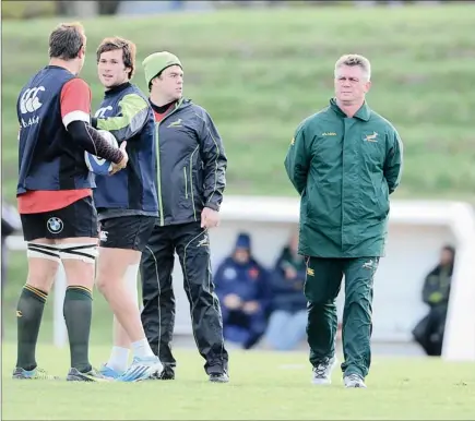  ?? GALLO IMAGES ?? GREEN GIANT: Heyneke Meyer needs a buy-in from all of SA’s rugby franchises to beat the All Blacks - with the main date being their possible knock-out fixture at the 2015 Rugby World Cup in England.