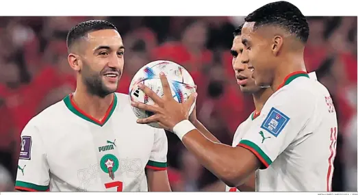  ?? MOHAMED MESSARA / EFE ?? Hakim Ziyech, una de las estrellas de Marruecos, goleador en el partido ante Canadá.