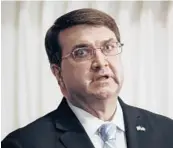  ?? JACQUELYN MARTIN/AP ?? Secretary of Veterans Affairs Robert Wilkie calls allegation­s in the 47-page report false. The VA’s internal watchdog slams Wilkie’s handling of the case.