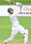  ??  ?? Former Sub Parks batsman Riley Ward smashes a boundary.
