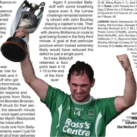  ?? Mikey Boyle celebrates with the Neilus Flynn Cup ??