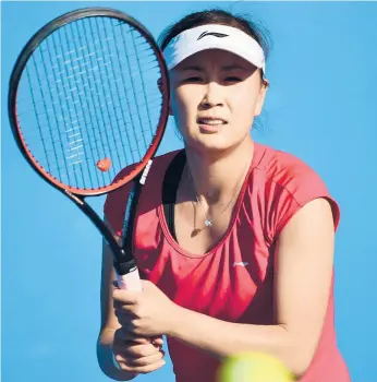  ?? GETTY-AFP FILE ?? Concern over Chinese player Peng Shuai’s safety led the WTA to halt next year’s scheduled events in China.