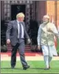  ?? REUTERS ?? Prime Minister Narendra Modi with UK counterpar­t Boris Johnson.