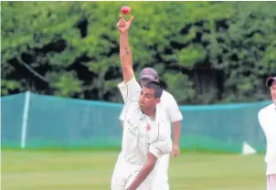  ??  ?? Nil Patel polished off the Market Harborough tailenders with 2-7 in just six overs.