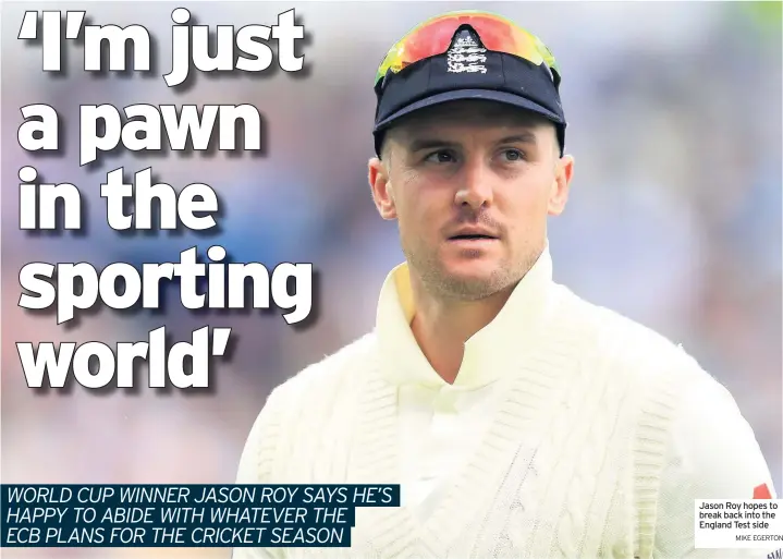  ??  ?? Jason Roy hopes to break back into the England Test side