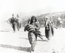  ?? Armin T. Wegner / Courtesy Armenian National Institute ?? An archival photo in the documentar­y “Intent to Destroy” shows an Armenian refugee family fleeing to safety.