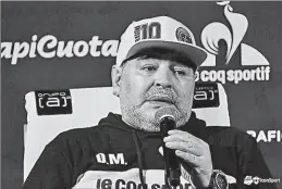  ?? TOMADO DE TWITTER ?? • Diego Maradona terminaba a finales de agosto, pero el equipo quiere contar más tiempo con el histórico ‘Pelusa’.