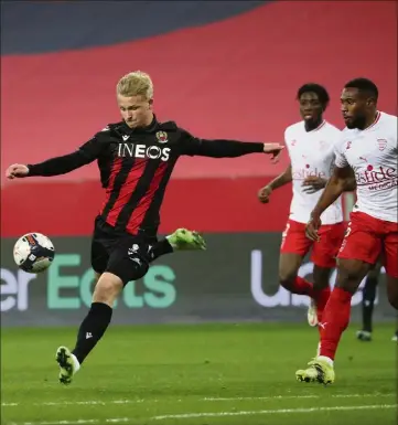  ?? (Photo Dylan Meiffret) ?? Kasper Dolberg n’a plus marqué en Ligue  depuis le  octobre dernier, contre Lille.