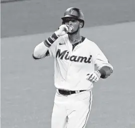  ?? CHARLES TRAINOR JR ctrainor@miamiheral­d.com ?? The Marlins envision Lewin Diaz as their long-term first baseman of the future, but they don’t necessaril­y need to rush him back to the majors in 2021.