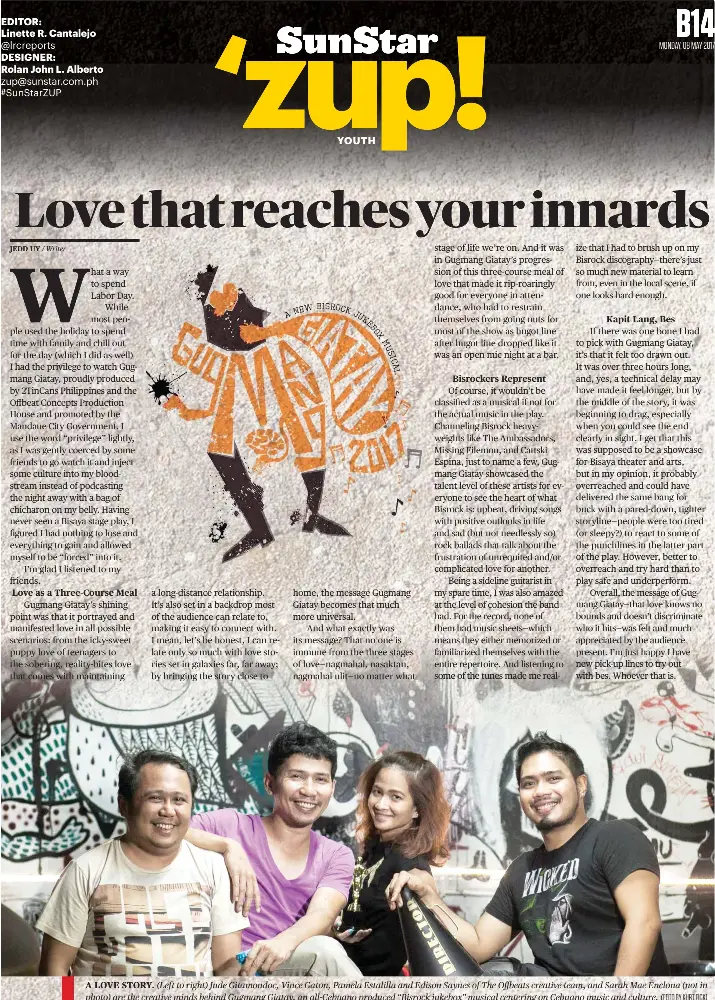 Musical Play Gugmang Giatay Brings Love Close To Home Pressreader