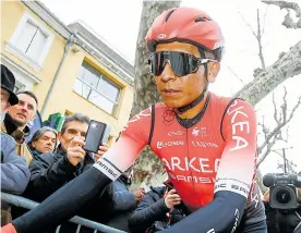  ?? EFE ?? El colombiano Nairo Quintana, líder del Arkea, espera que todo se aclare pronto.