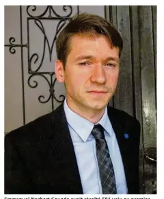  ??  ?? Emmanuel Norbert Couade avait récolté 581 voix au premier tour puis 340 voix au second tour élections municipale­s de 2014.