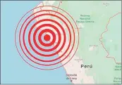  ?? ?? La fuente y origen de los sismos tiene lugar en la interacció­n de las placas de Nazca (oceánica) y sudamerica­na (continenta­l).
