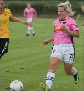  ??  ?? Katrina Parrock, scorer of two goals, in action against Kilkenny.